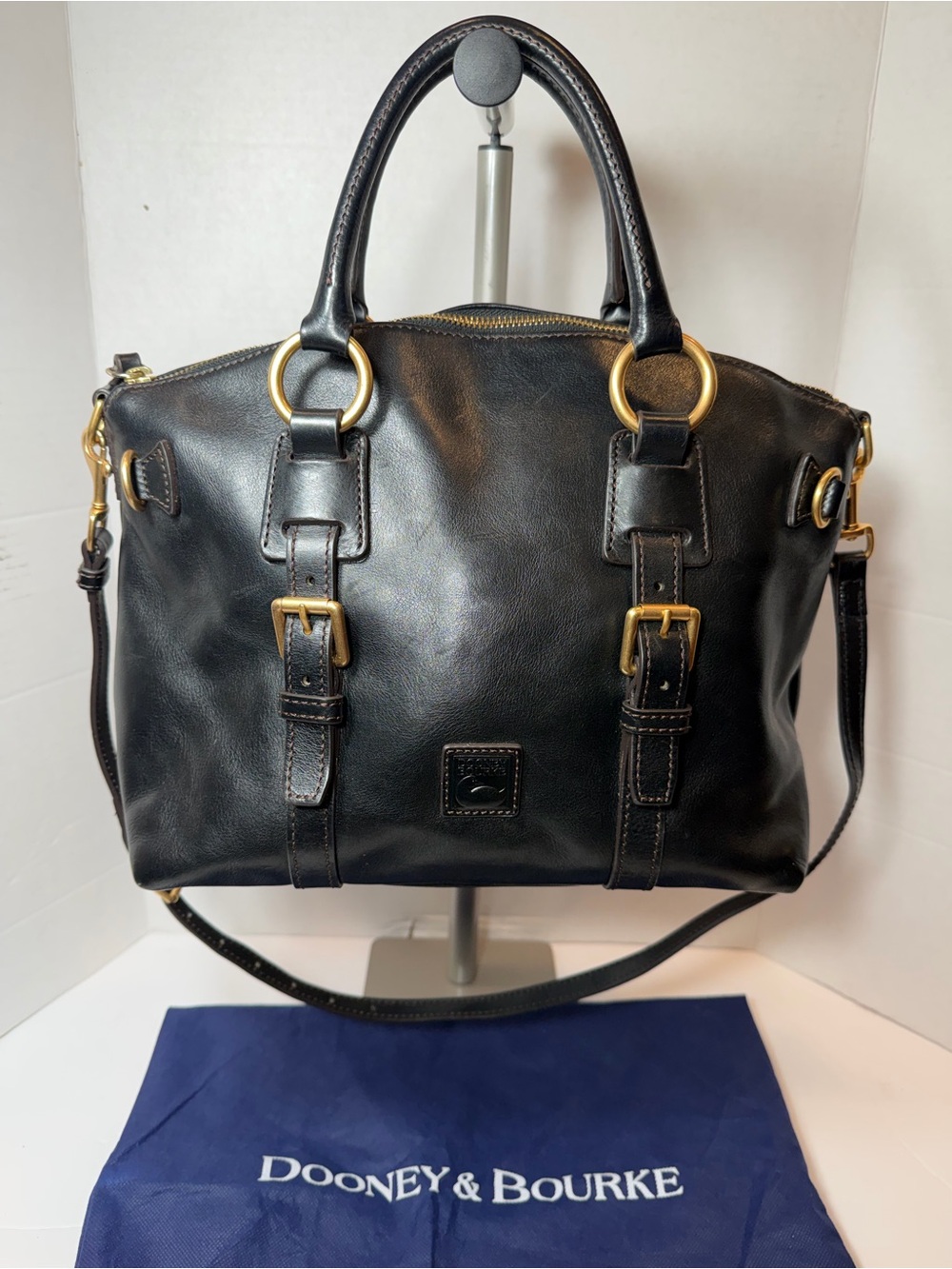 Dooney & Bourke Florentine Leather Bristol Satchel missing side tassels, dustbag